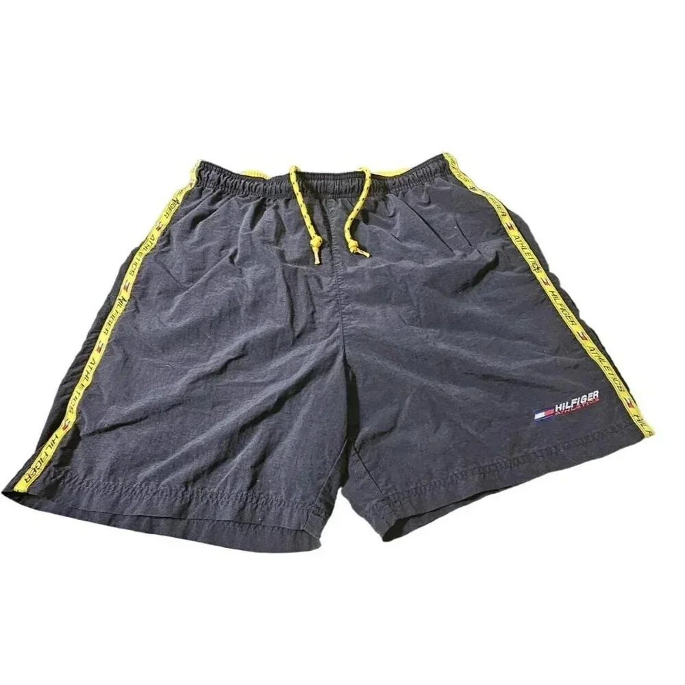 Hilfiger Athletics Swim trunks. Tommy Hilfiger Black w Side Stripes Medium